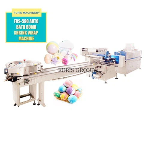 Mașină automată de ambalare a filmului de reducere a bombei de baie cu băi gazoase